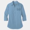 Ladies 3/4 Sleeve Carefree Poplin Shirt Thumbnail