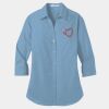 Ladies 3/4 Sleeve Carefree Poplin Shirt Thumbnail